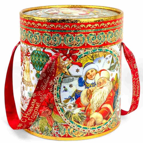 Новогодний подарок с конфетами Новогодняя Майолика, 800 гр - купить оптом в Санкт-Петербурге