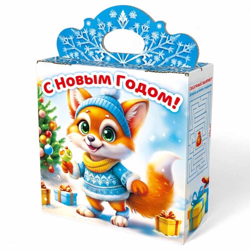 Новогодний подарок с конфетами Пушистые друзья, 400 гр - купить оптом в Санкт-Петербурге