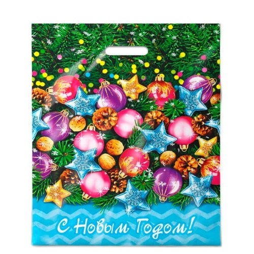 Пакет Новогодний КАЛАМБУР, полиэтиленовый, купить оптом в Санкт-Петербурге